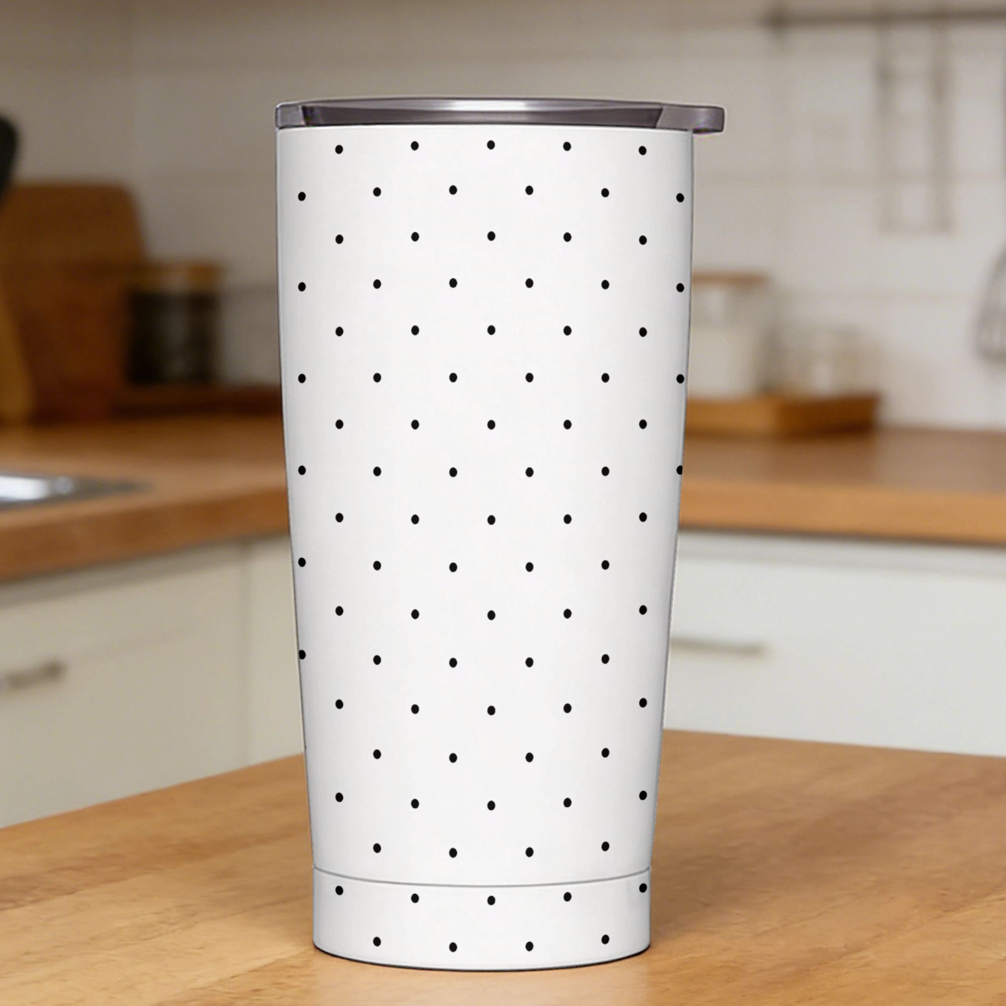 Black & White Polka Dot Patter - Tumbler 20Oz White recension och pris