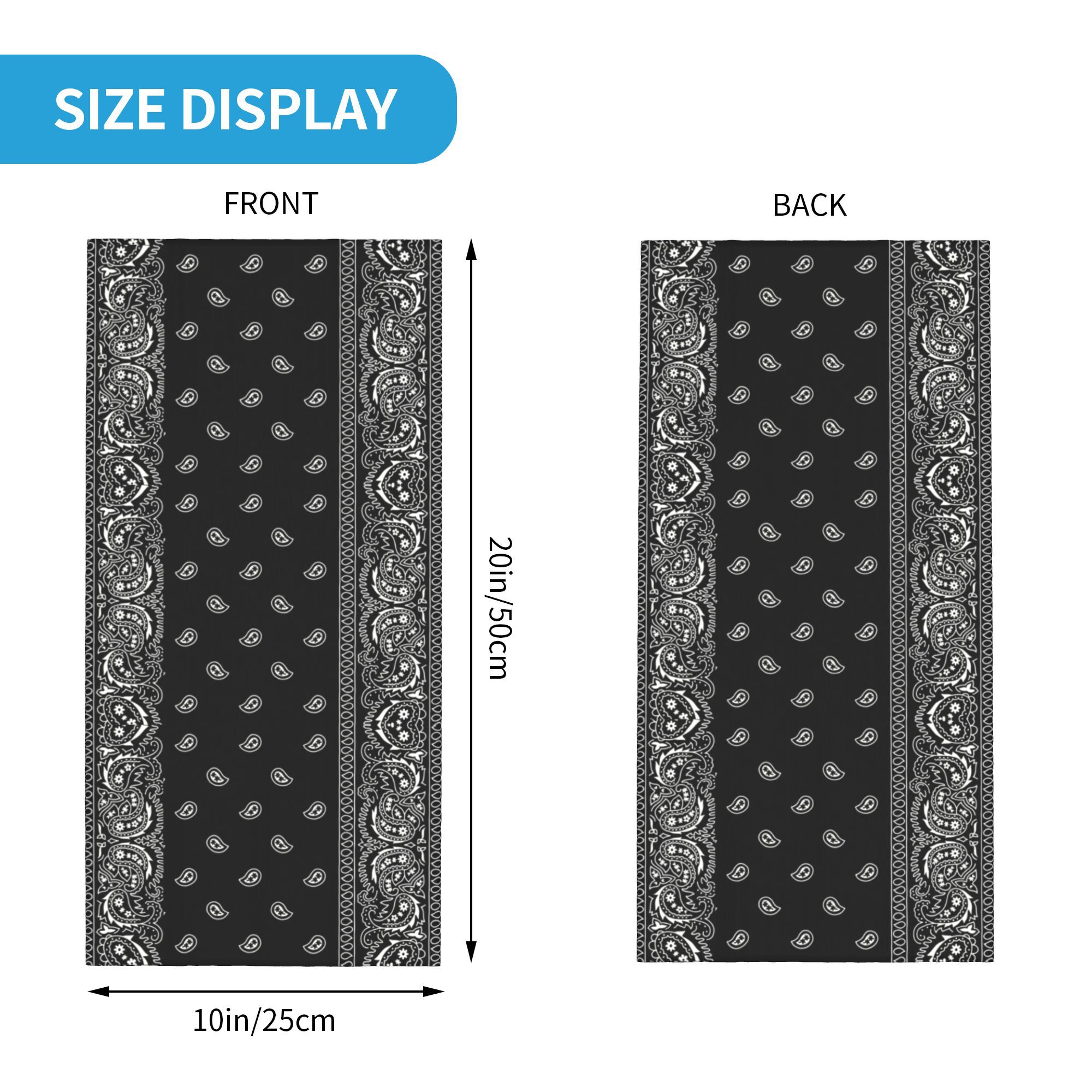 Custom Black And White Paisley - Bandana Blank White recension och pris