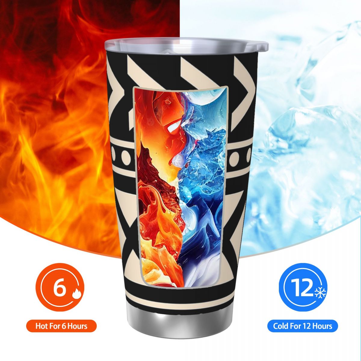 African Mud Cloth Black And Wh - Tumbler 20Oz White recension och pris