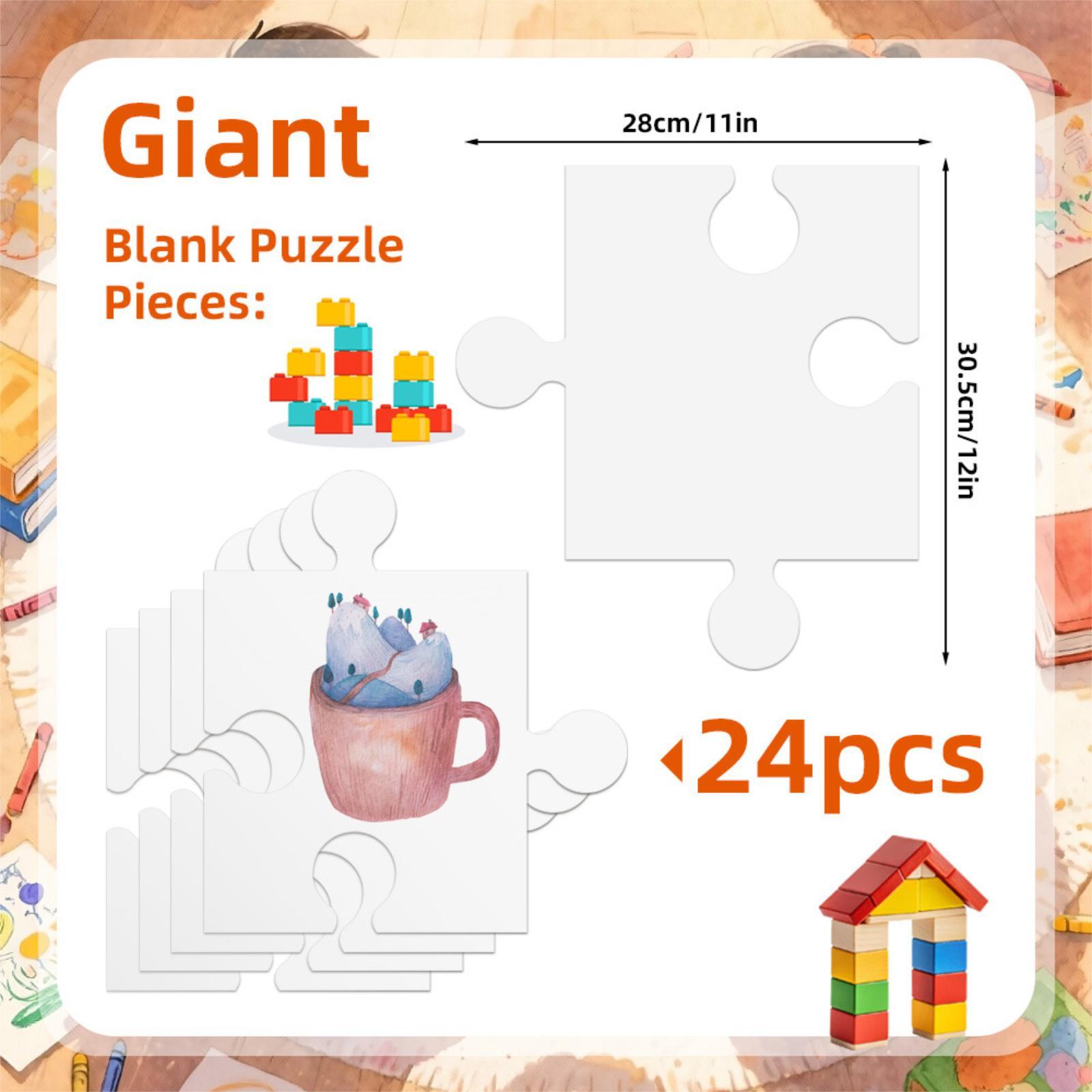 24x White Cardboard Blank Jigs - Puzzle Blank White recension och pris