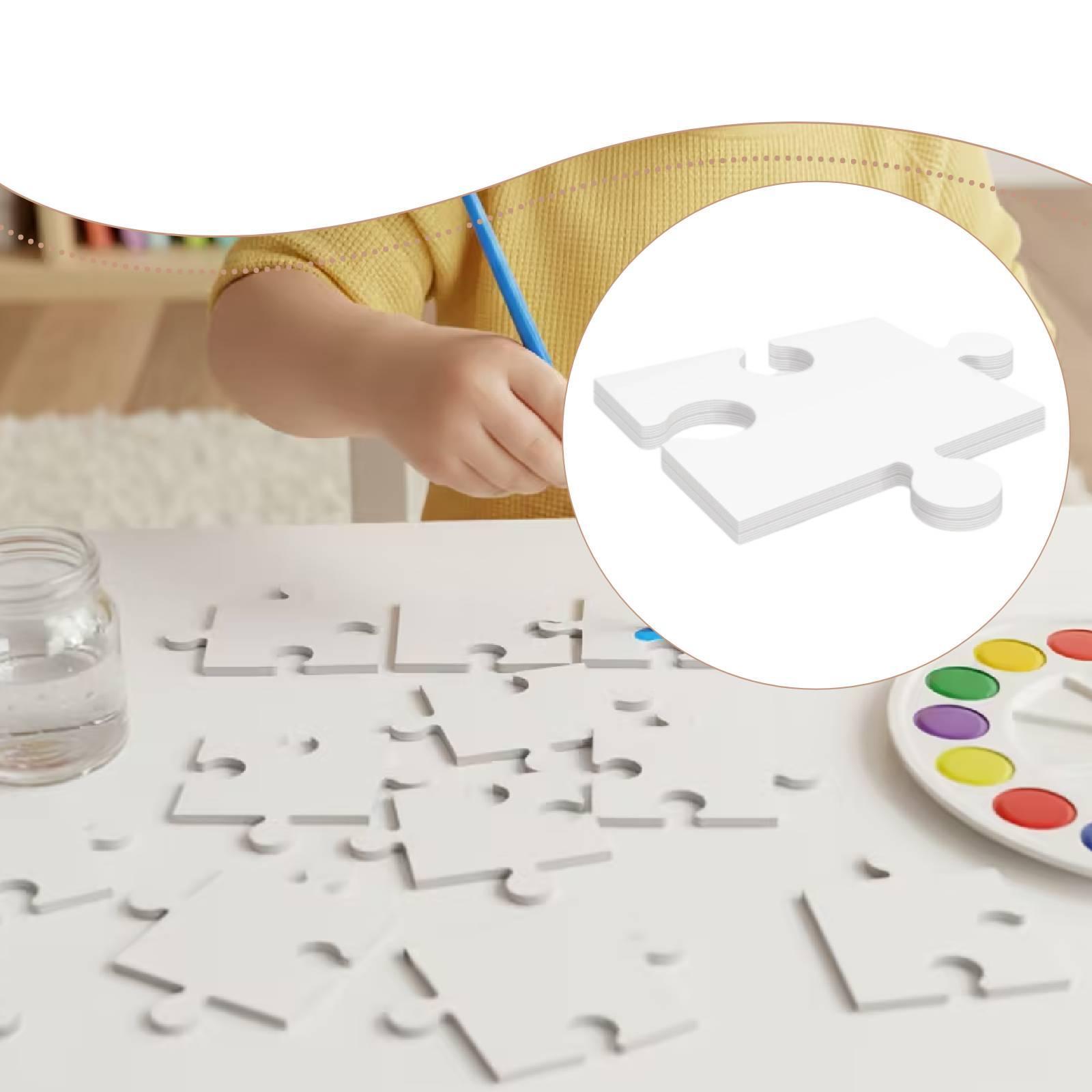 24x White Cardboard Blank Jigs - Puzzle Blank White recension och pris