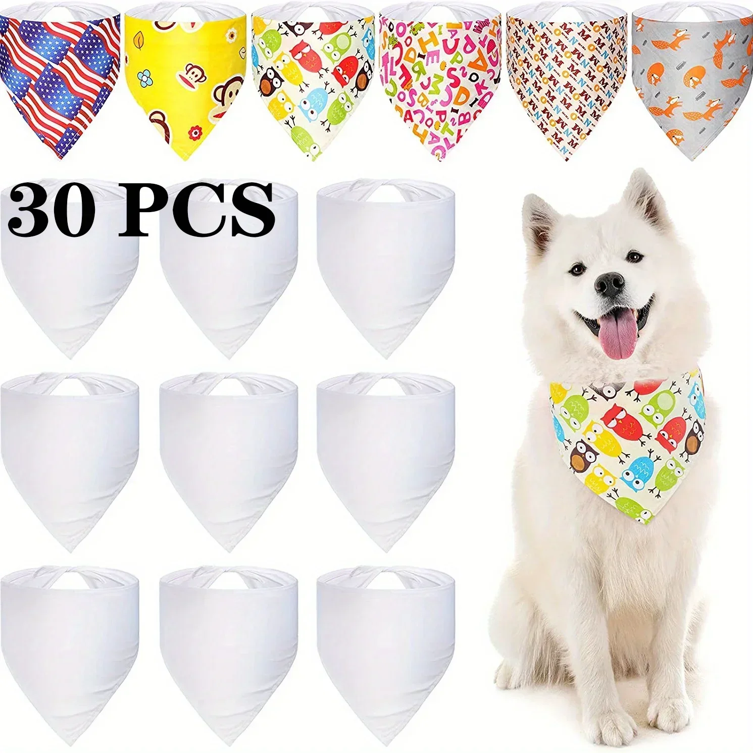 30pcs White Polyester Blank Do - Bandana Blank White recension och pris