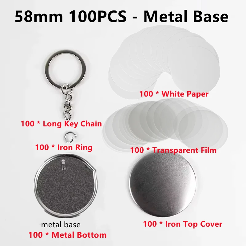 100PCS Blank Plastic/Metal But - Button Badge Blank recension och pris