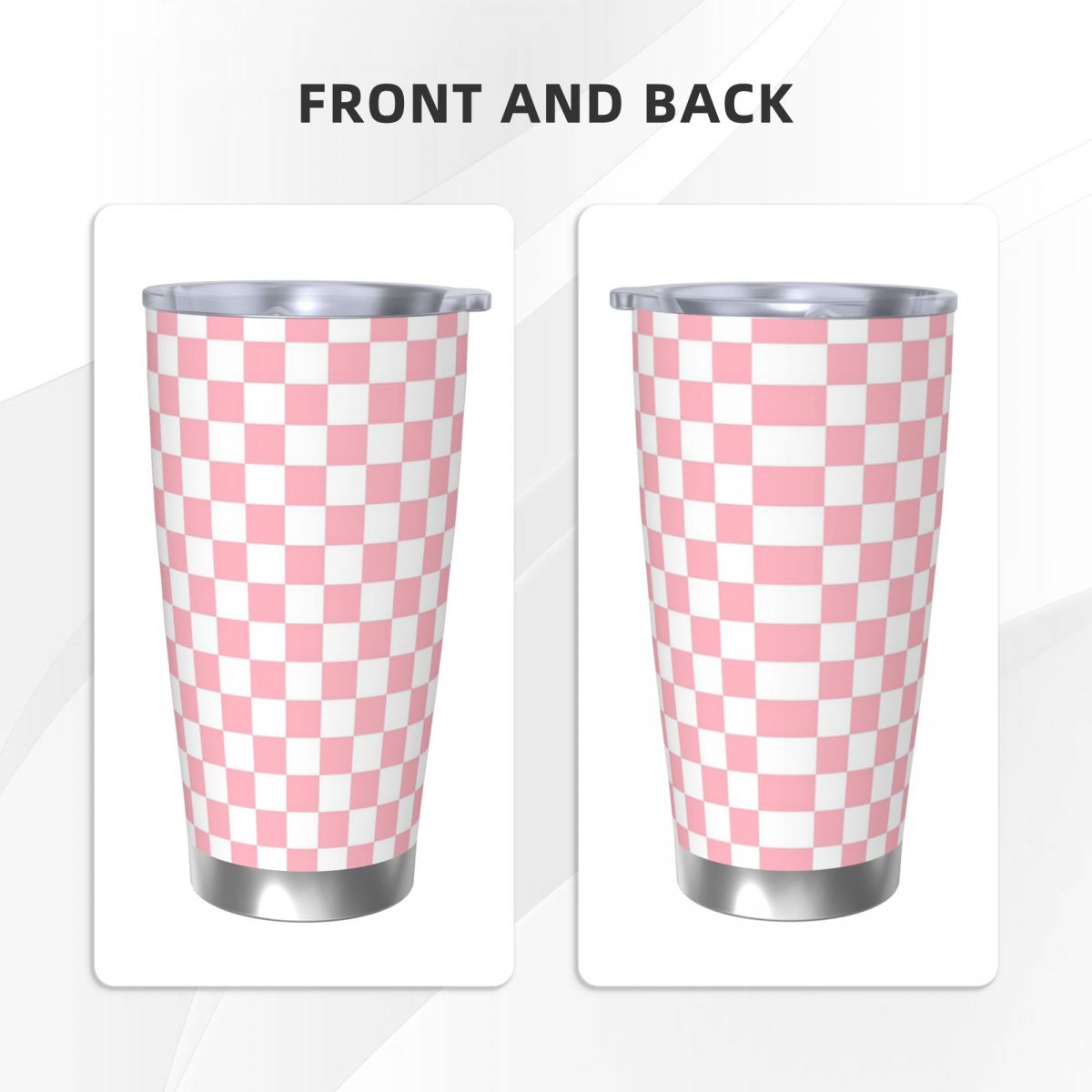 Pink White Checkerboard Patter - Tumbler 20Oz White recension och pris