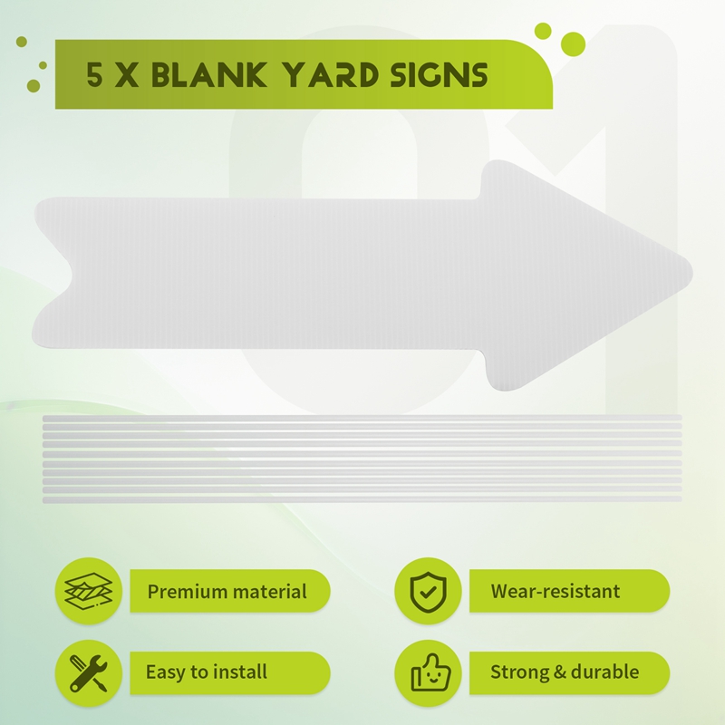 5 Pack White Blank Wedding Dir - Yard Sign Blank recension och pris