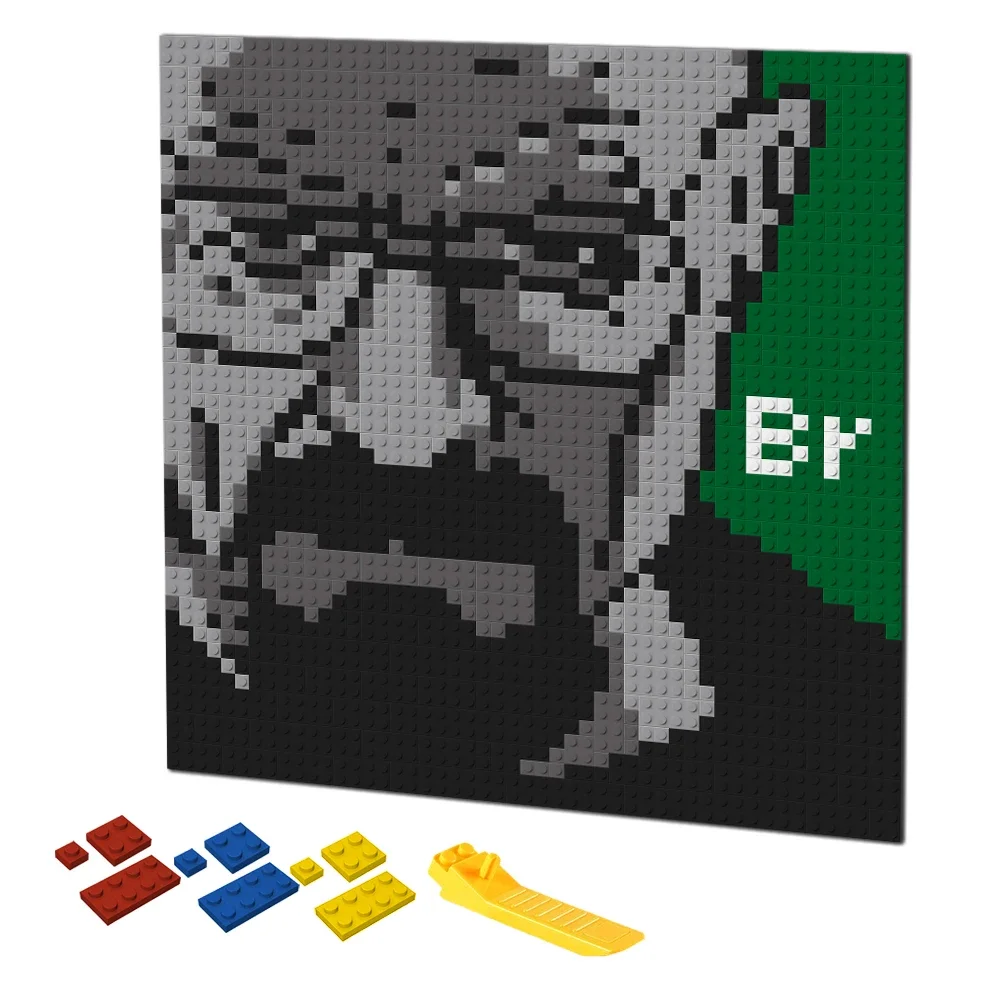 Retro Pixel Art Building Block - Puzzle Blank White recension och pris