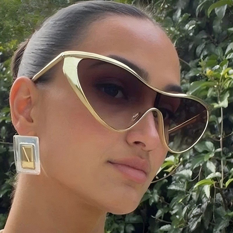 Rimless Y2K Style Sunglasses R - Metal Photo Panel recension och pris