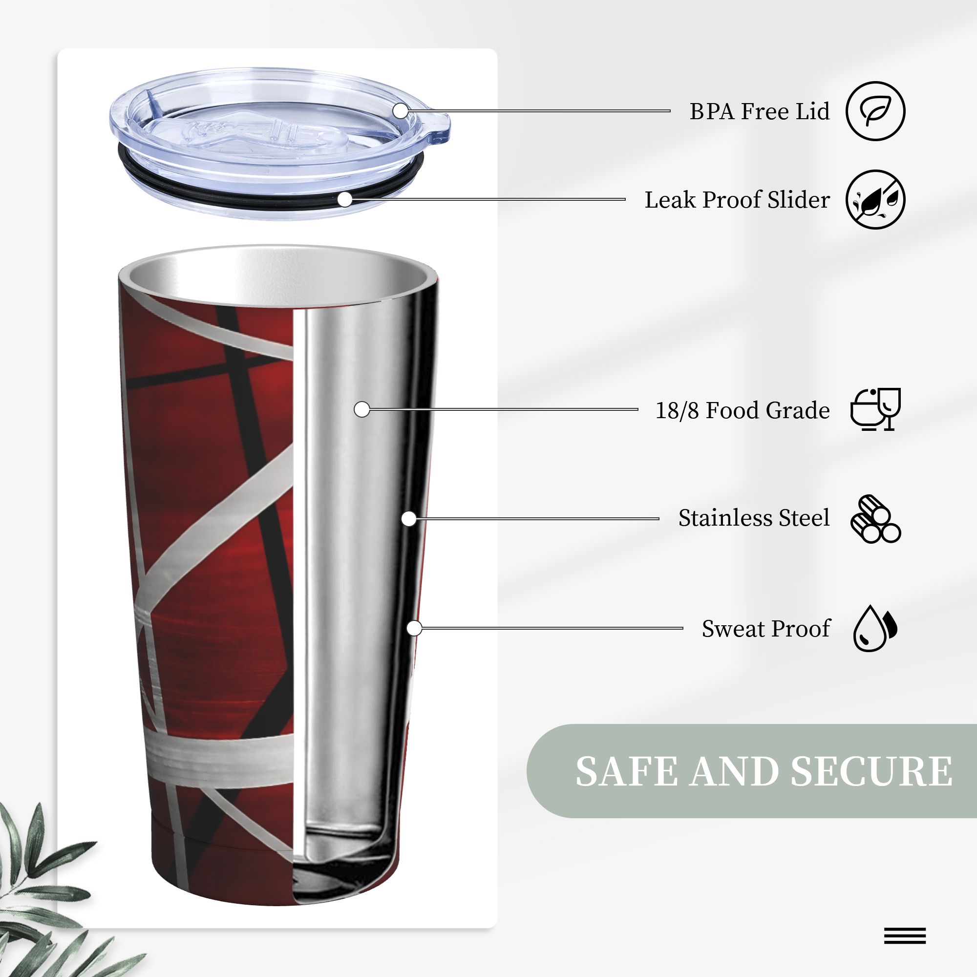 V-Van Halens Red Black White T - Tumbler 20Oz White recension och pris