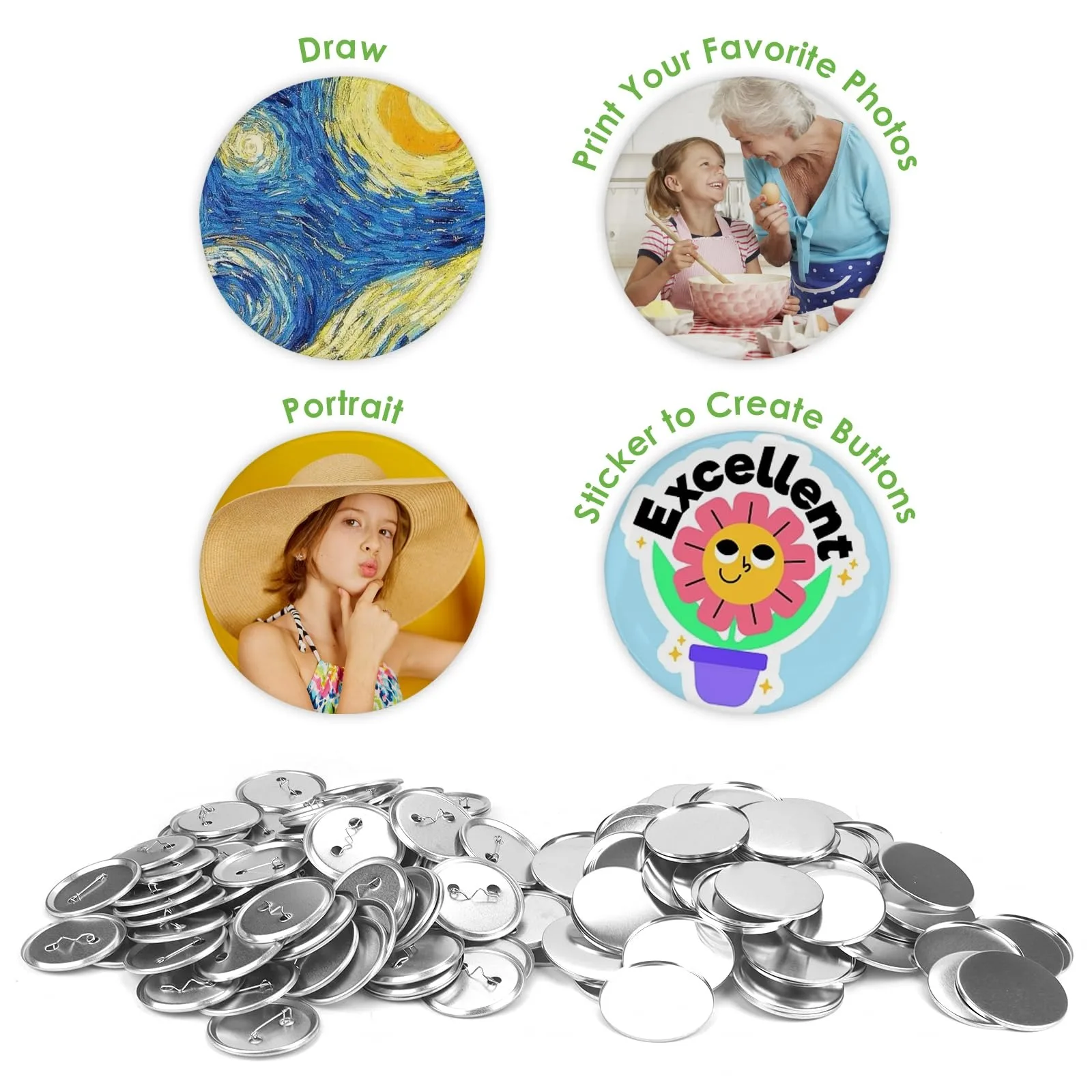 100PCS Blank Button Making Sup - Button Badge Blank recension och pris