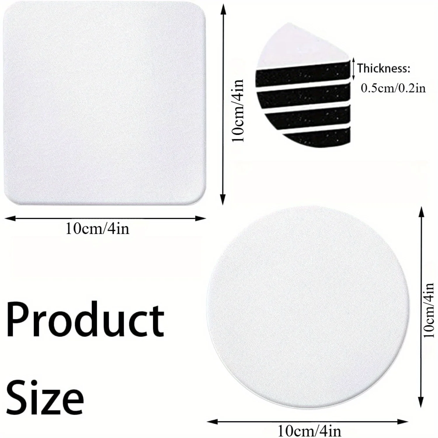 30/50 Pcs Square and Round Sub - Coaster Sublimation Blank recension och pris