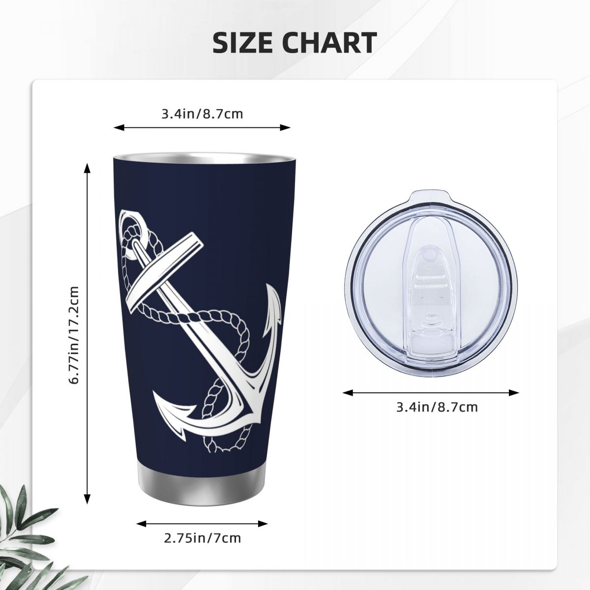 Anchor Nautical White & Navy S - Tumbler 20Oz White recension och pris
