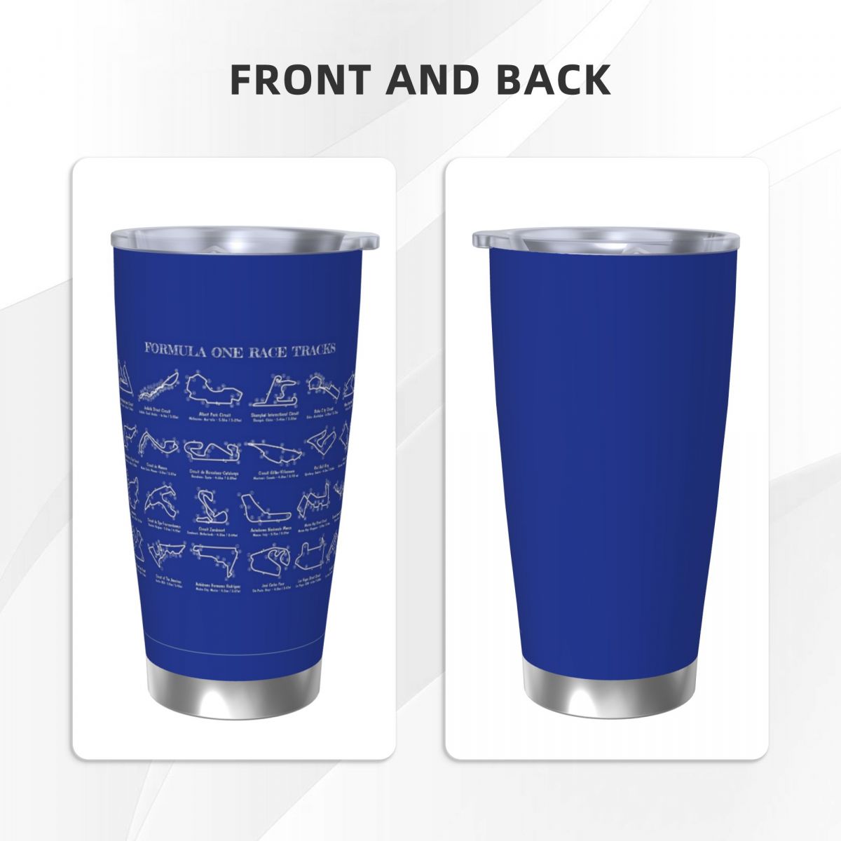F1 Race Tracks (White Stencil- - Tumbler 20Oz White recension och pris